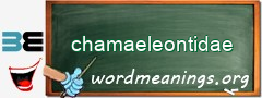 WordMeaning blackboard for chamaeleontidae